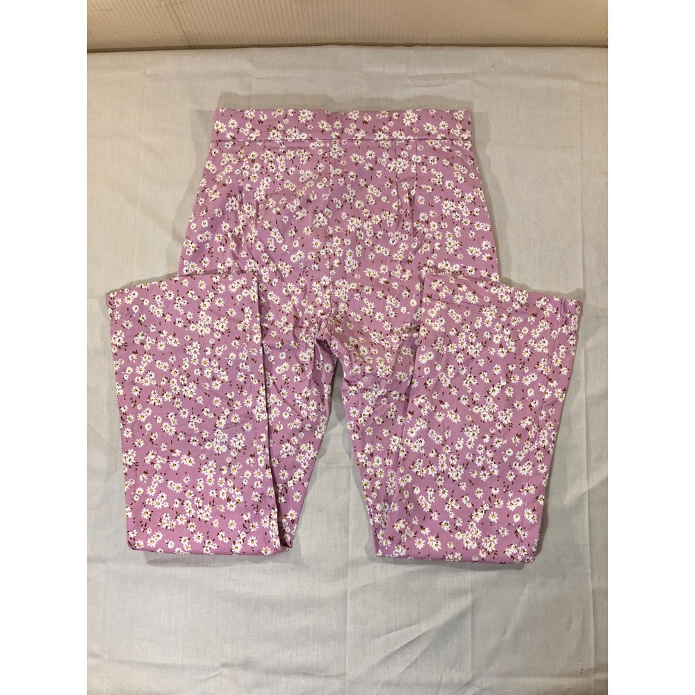 Zara Floral Print Pants Size 5 Pink White Casual Everyday‎ Trousers - Picture 5 of 5